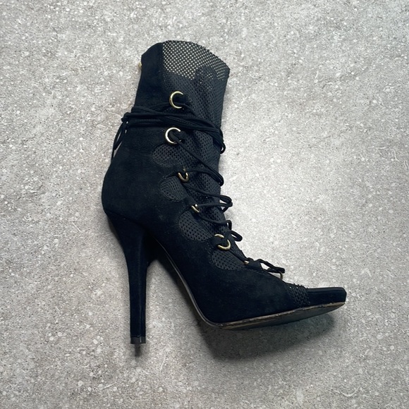 Dolce & Gabbana Y2K Sheer Mesh Open Toe Booties - Picture 1 of 10